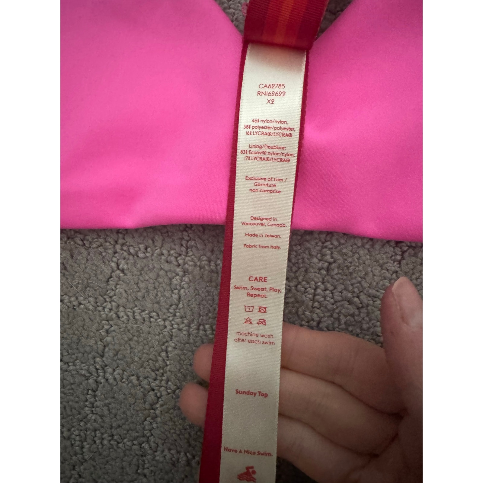 Nwt Left On Friday Sunday Bikini Top In Shock Pink Sz Xs — image 4 of 6